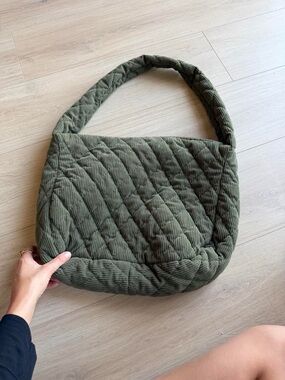Quilted Olive Green Shoulder Bag